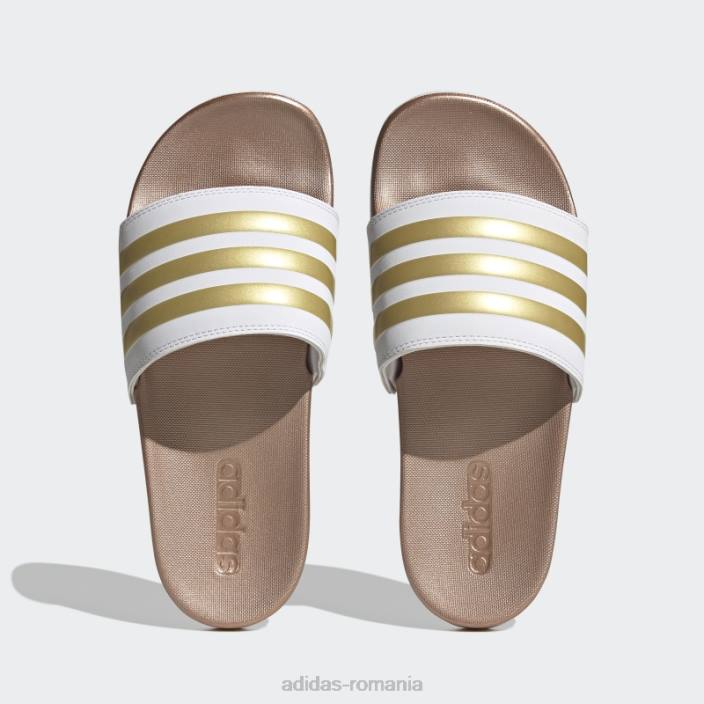 Adidas diapozitive adilette comfort matte gold femei aur alb/mat 2JBN8617