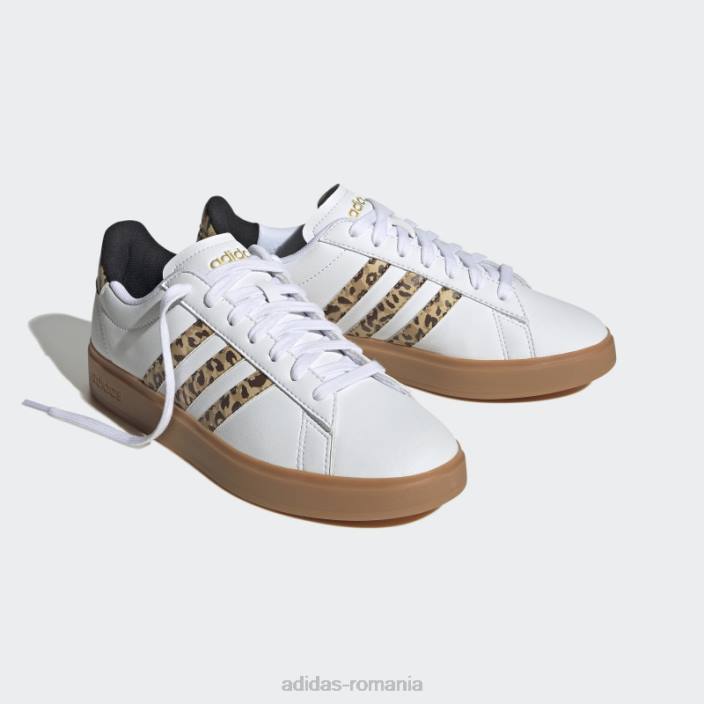 Adidas fierbinte grand court cloudfoam lifestyle court confort pantofi negri femei alb negru 2JBN8556