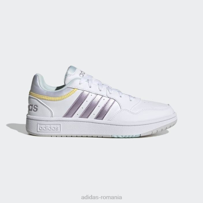 Adidas hoops 3 pantofi alb adidas femei alb/violet mat met/galben 2JBN16182