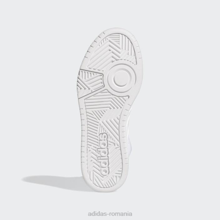 Adidas pantofi albi hoops 3.0 mid classic femei alb/gri liniuță 2JBN15965