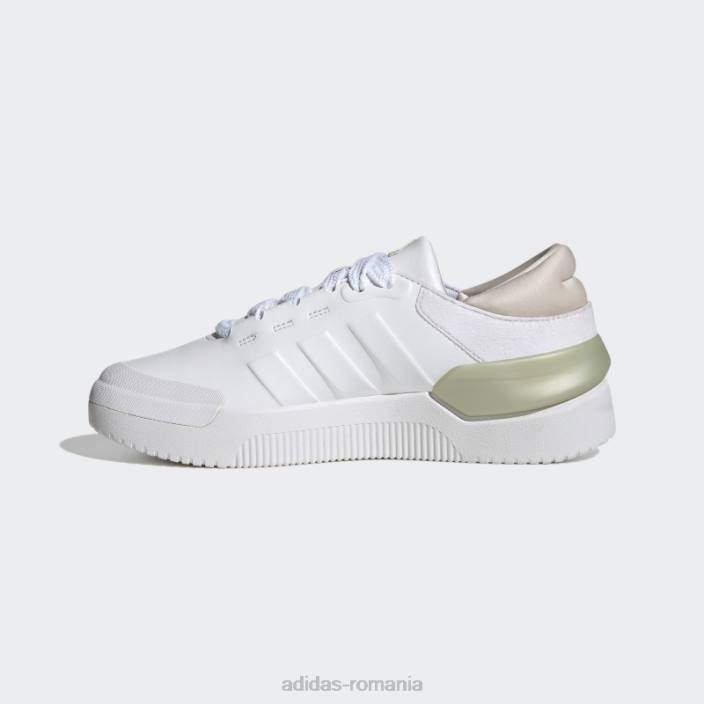 Adidas pantofi court funk albi femei alb/verde 2JBN8413