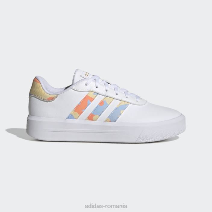 Adidas pantofi cu platforma curte albi femei zori alb/albastru 2JBN15883