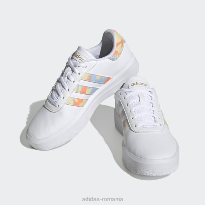 Adidas pantofi cu platforma curte albi femei zori alb/albastru 2JBN15883