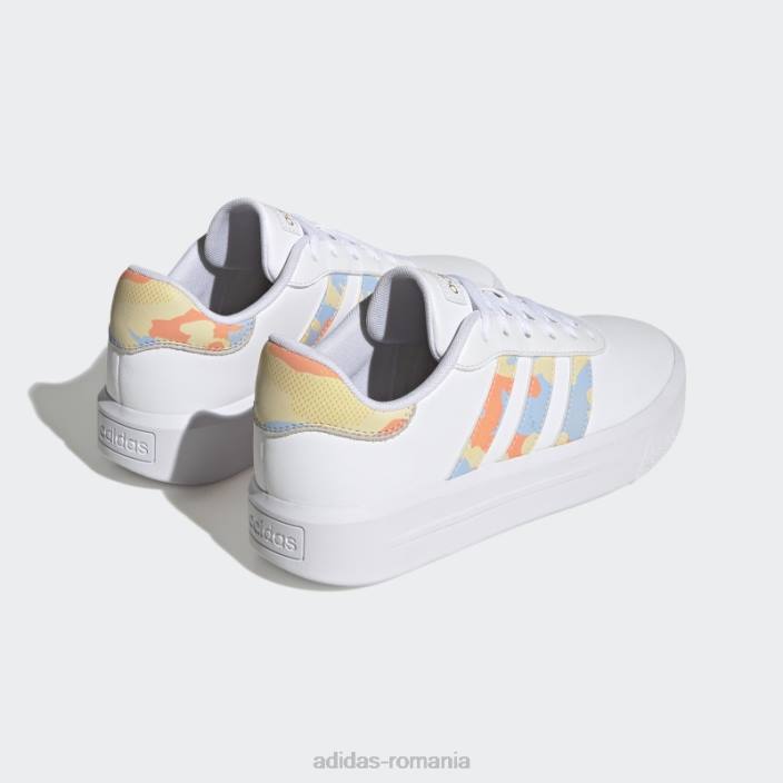 Adidas pantofi cu platforma curte albi femei zori alb/albastru 2JBN15883