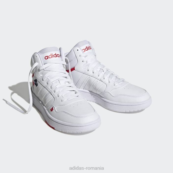 Adidas pantofi de baschet alb hoops 3.0 lifestyle mid clasici femei alb 2JBN15989