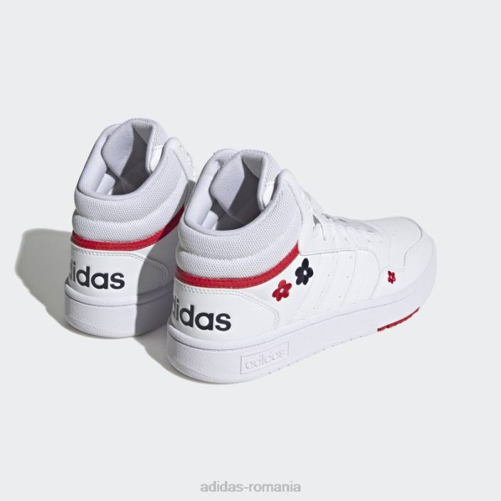 Adidas pantofi de baschet alb hoops 3.0 lifestyle mid clasici femei alb 2JBN15989