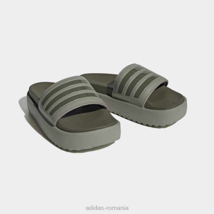 Adidas platformă adilette tobogane argintiu pietriș femei pietriș/măslin argintiu 2JBN8383