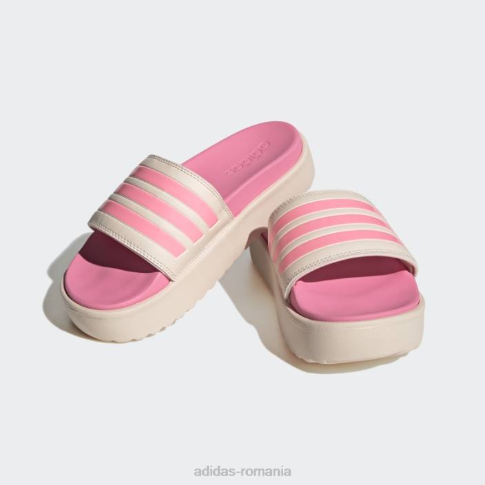 Adidas platforma adilette tobogane quartz femei quartz/beam pink/taupe met 2JBN8462