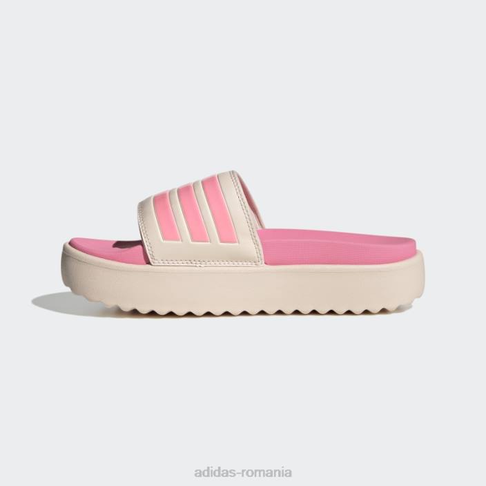 Adidas platforma adilette tobogane quartz femei quartz/beam pink/taupe met 2JBN8462