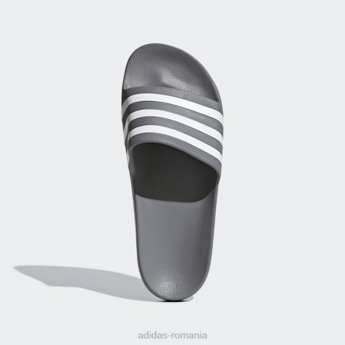 Adidas tobogane adilette aqua gri femei gri/alb 2JBN16166