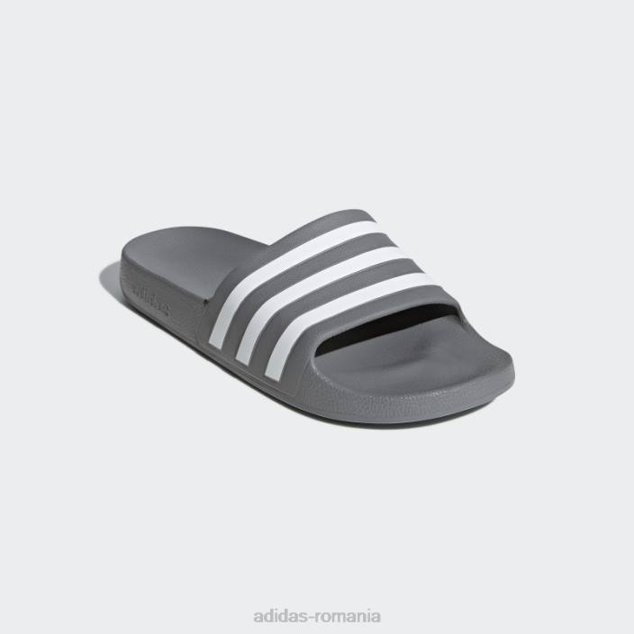 Adidas tobogane adilette aqua gri femei gri/alb 2JBN16166