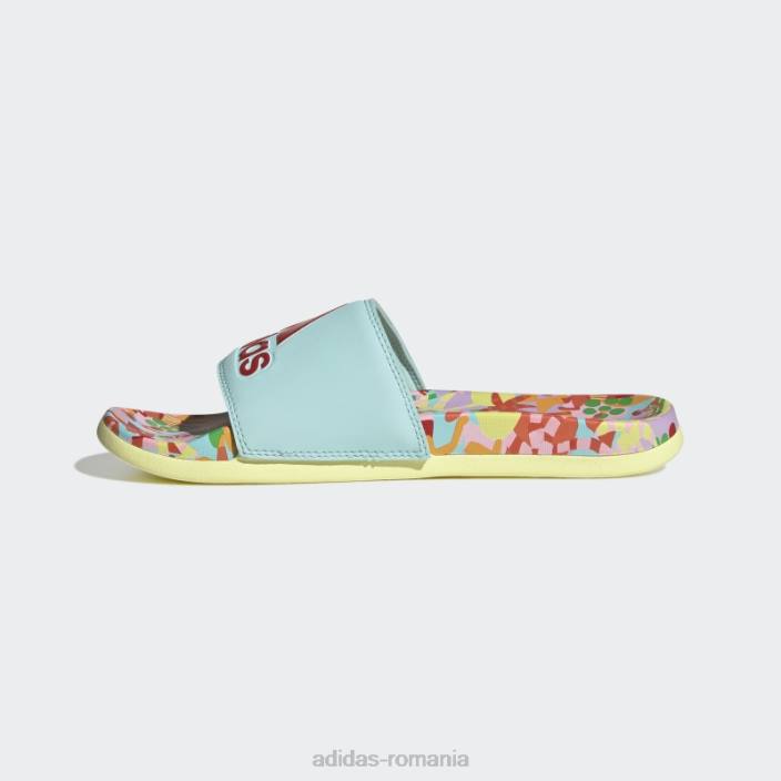 Adidas tobogane de confort aqua adilette femei aqua/roșu luxuriant/citrin perlat 2JBN8524