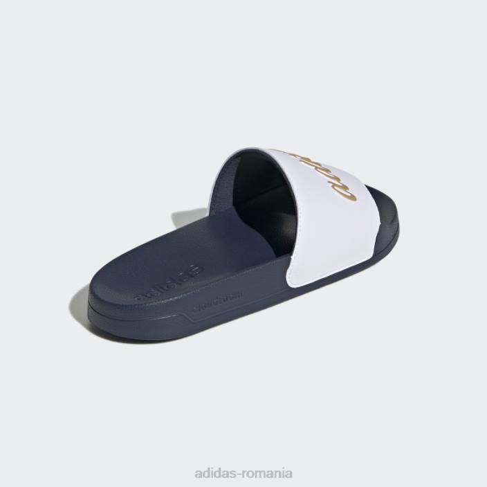 Adidas tobogane de dus adilette auriu metalic femei alb/auriu metalic/marin 2JBN16113