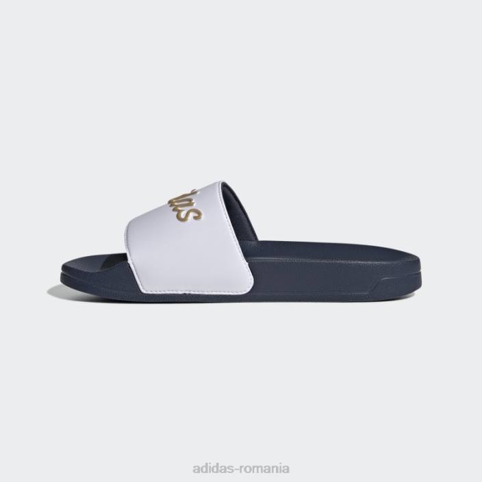 Adidas tobogane de dus adilette auriu metalic femei alb/auriu metalic/marin 2JBN16113