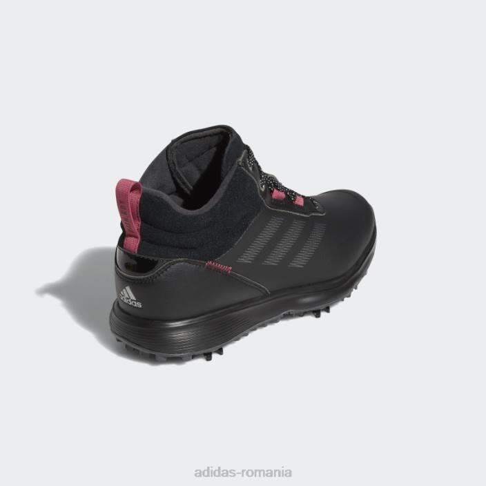 Adidas modă pantofi de golf cu tăietură mijlocie roz s2g femei negru/argintiu închis/roz 2JBN8713