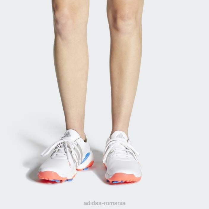 Adidas pantofi de golf albi dama tour360 22 adidas femei alb/argintiu/turbo 2JBN8793