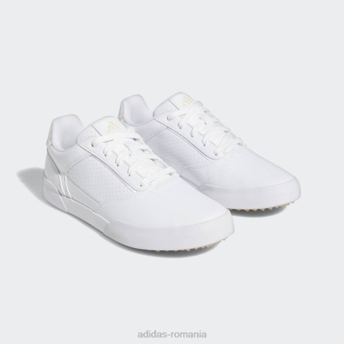 Adidas pantofi de golf retrocross albi fără vârfuri femei alb/nisip/gumă 2JBN8561