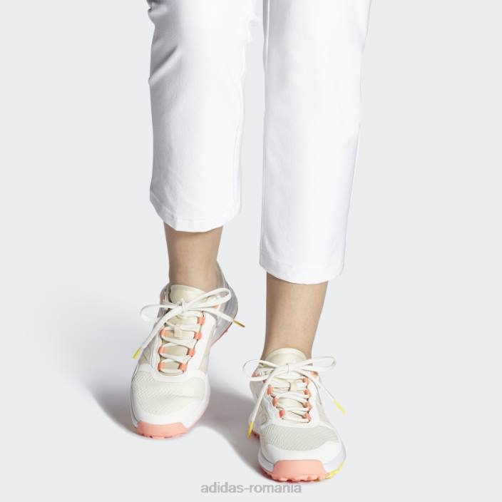 Adidas pantofi de golf zoysia albi femei alb/zero metalic/nisip 2JBN8464