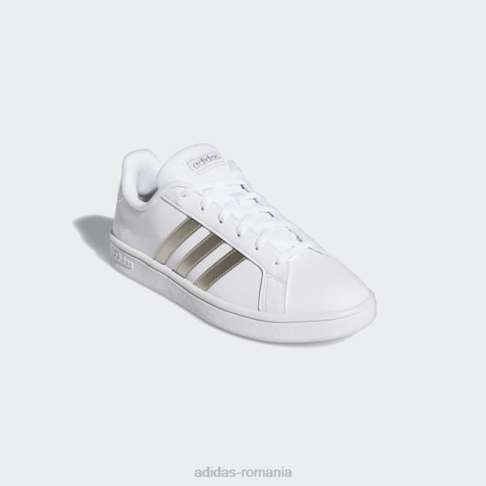 Adidas pantofi de bază grand court platinum metalic femei alb/platină metalic 2JBN2133