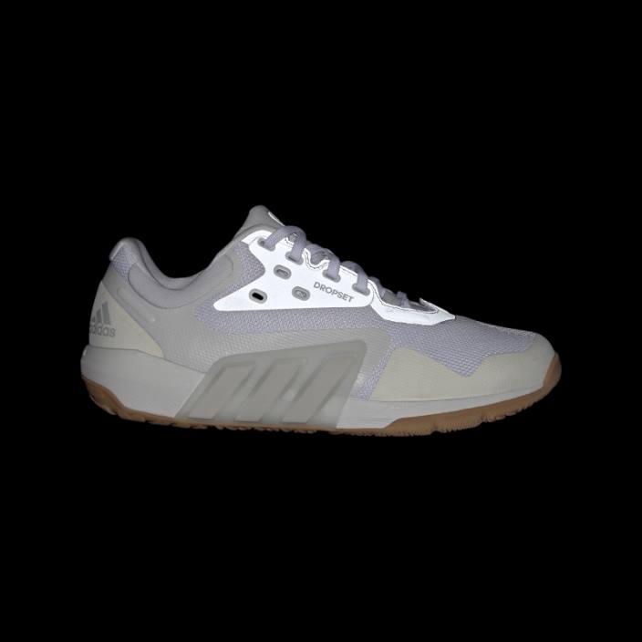 Adidas pantofi antrenori albi dropset femei alb/gri liniuță/argintiu 2JBN3071