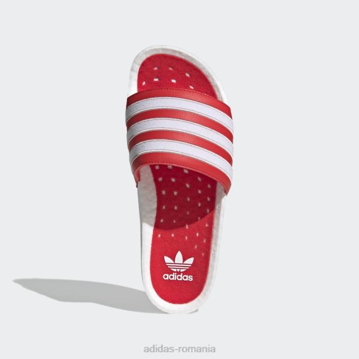 Adidas adilette boost diapozitive albe femei alb/gri/rosu 2JBN16333