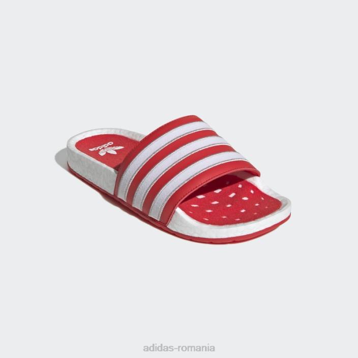 Adidas adilette boost diapozitive albe femei alb/gri/rosu 2JBN16333