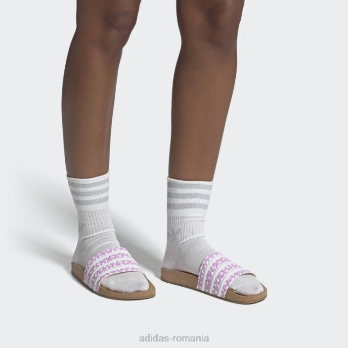 Adidas adilette slides liliac femei liliac/alb/gumă 2JBN16256