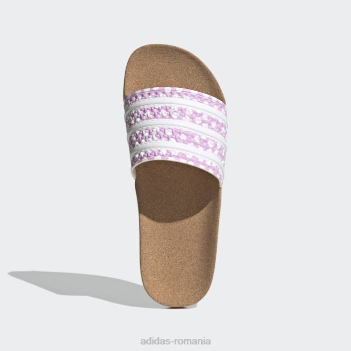 Adidas adilette slides liliac femei liliac/alb/gumă 2JBN16256