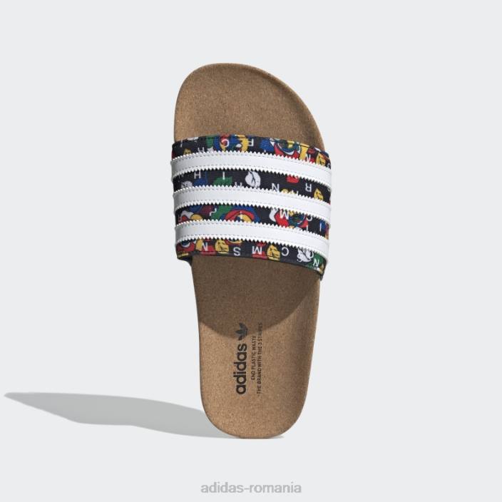 Adidas negru bogat mnisi adilette diapozitive adidas femei negru/alb/culoare furnizor 2JBN16233
