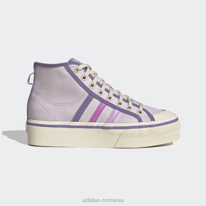Adidas pantofi adidas nizza platforme roz femei roz/liliac/alb 2JBN2061