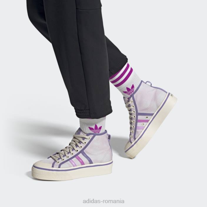 Adidas pantofi adidas nizza platforme roz femei roz/liliac/alb 2JBN2061