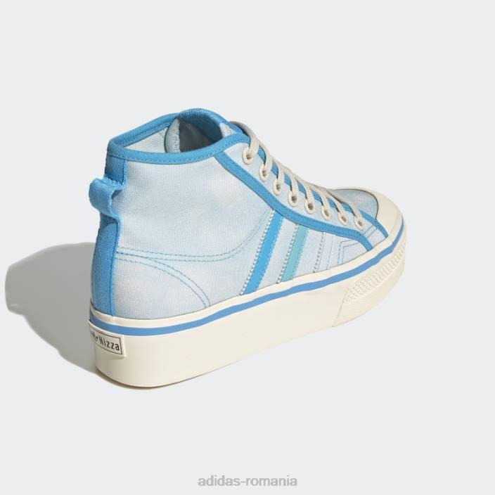 Adidas pantofi albi cu platformă nizza mid eleganti femei albastru/pantone/alb 2JBN1953