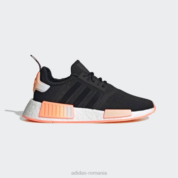 Adidas pantofi albi nmd-r1 eleganti femei negru/portocaliu fascicul/alb 2JBN16248