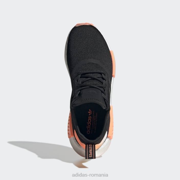 Adidas pantofi albi nmd-r1 eleganti femei negru/portocaliu fascicul/alb 2JBN16248