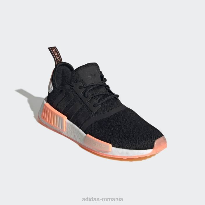 Adidas pantofi albi nmd-r1 eleganti femei negru/portocaliu fascicul/alb 2JBN16248