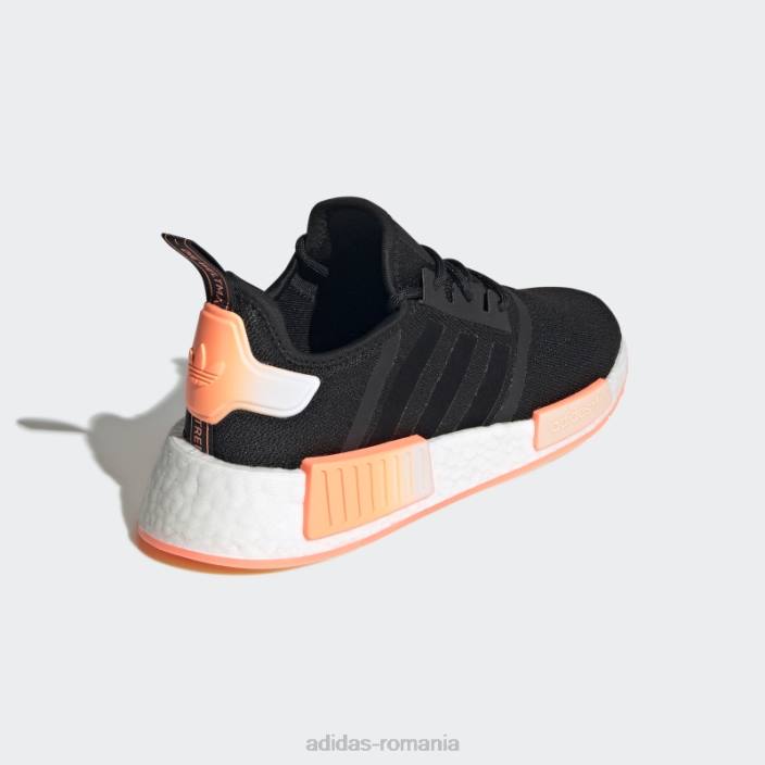 Adidas pantofi albi nmd-r1 eleganti femei negru/portocaliu fascicul/alb 2JBN16248
