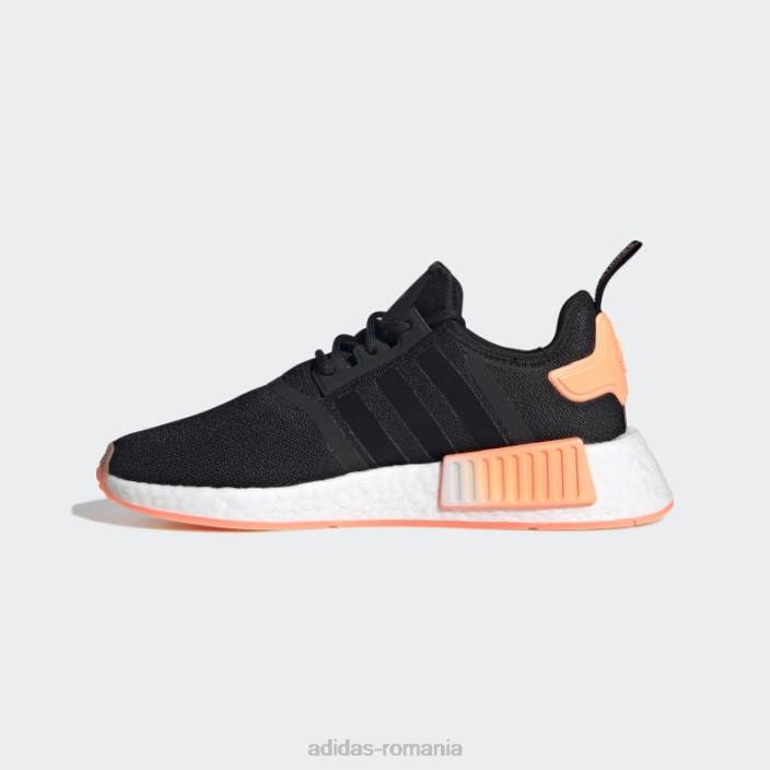 Adidas pantofi albi nmd-r1 eleganti femei negru/portocaliu fascicul/alb 2JBN16248