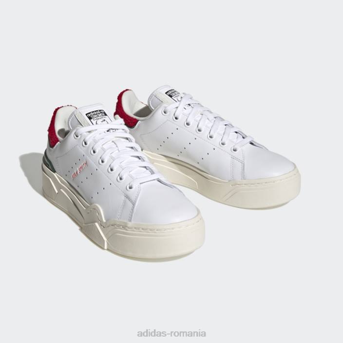 Adidas pantofi albi stan smith excelente 2b femei alb/stacojiu/verde 2JBN8339
