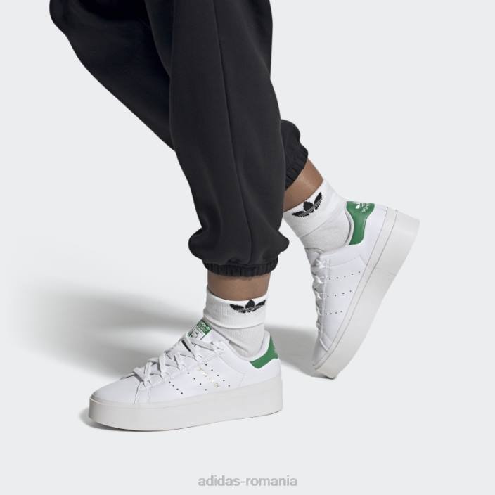 Adidas pantofi albi stan smith excelenti femei alb/verde 2JBN8302