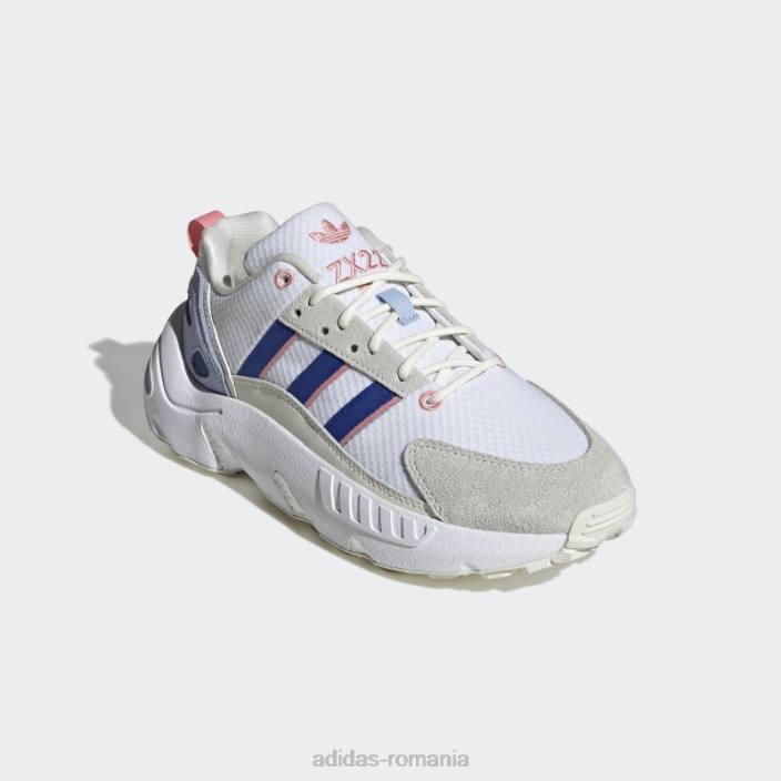 Adidas pantofi albi zx 22 boost femei alb/albastru regal 2JBN16271