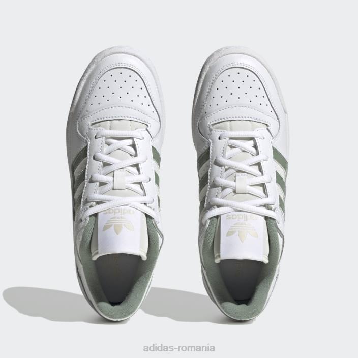 Adidas pantofi clasici albi eleganti forum low femei alb/verde argintiu 2JBN16350