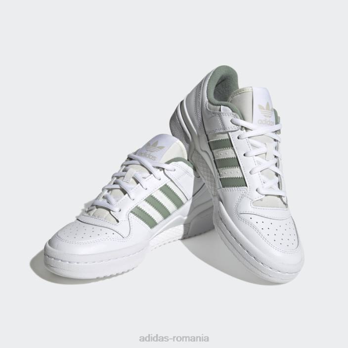 Adidas pantofi clasici albi eleganti forum low femei alb/verde argintiu 2JBN16350