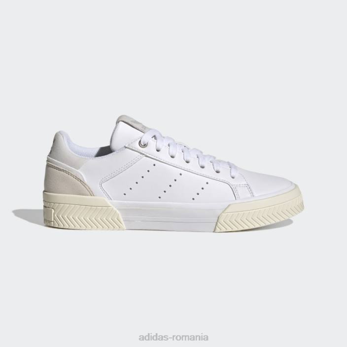 Adidas pantofi court tourino albi femei alb/gri 2JBN16249