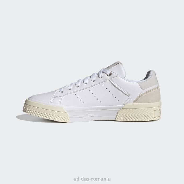 Adidas pantofi court tourino albi femei alb/gri 2JBN16249