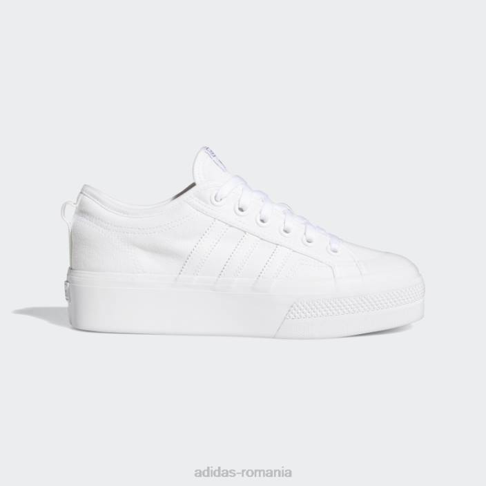 Adidas pantofi cu platformă nizza alb elegant femei alb 2JBN2035