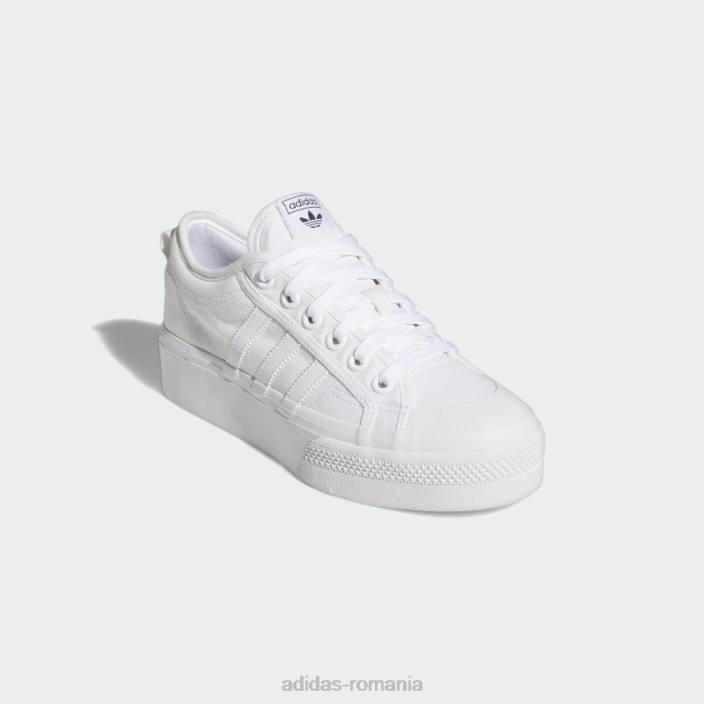 Adidas pantofi cu platformă nizza alb elegant femei alb 2JBN2035