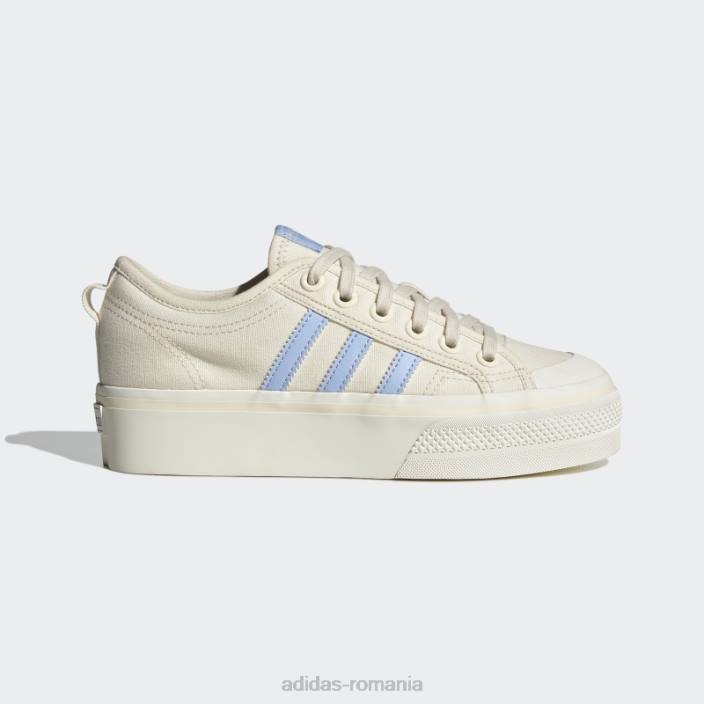 Adidas pantofi cu platformă nizza albastru zori femei zori alb/albastru 2JBN15860