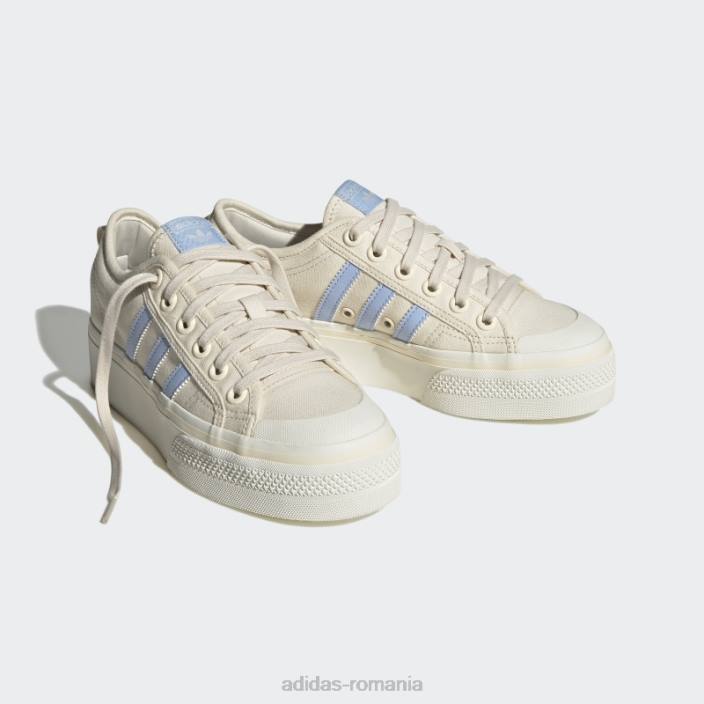 Adidas pantofi cu platformă nizza albastru zori femei zori alb/albastru 2JBN15860