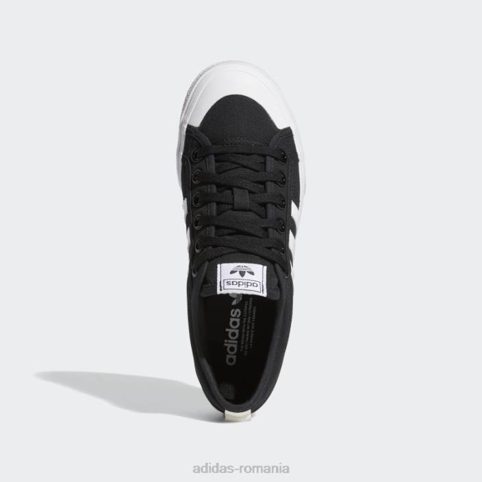 Adidas pantofi cu platformă nizza albi femei alb negru 2JBN8320