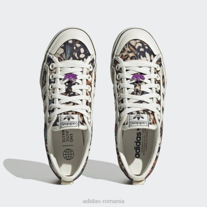 Adidas pantofi cu platformă nizza violet șoc femei alb/mov de șoc 2JBN8600